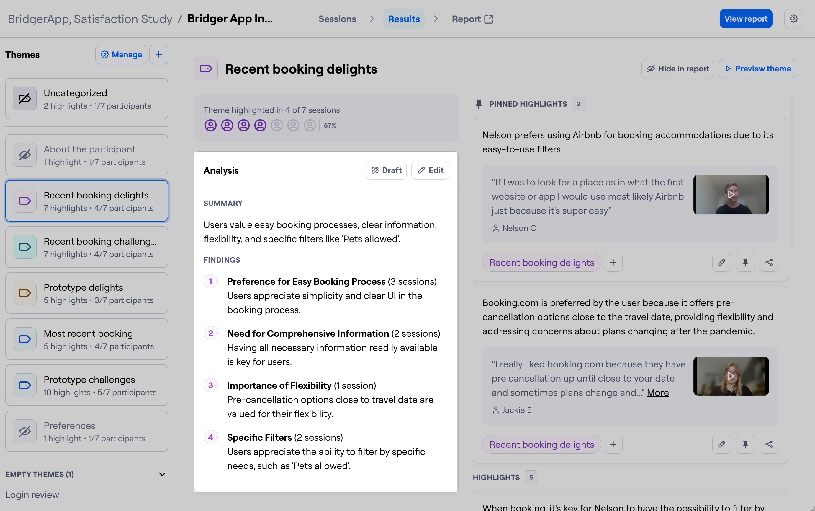 Managing interview themes – Maze Help