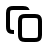 two overlapping squares symbolizing the action of duplicating