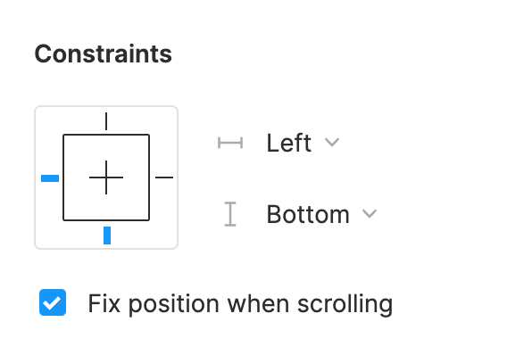 Constraints section in Figma